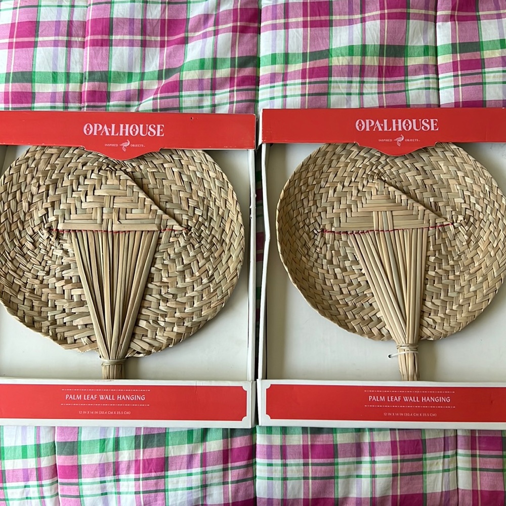 2 NWT! Opalhouse Palm Leaf Wall Hanging Brown